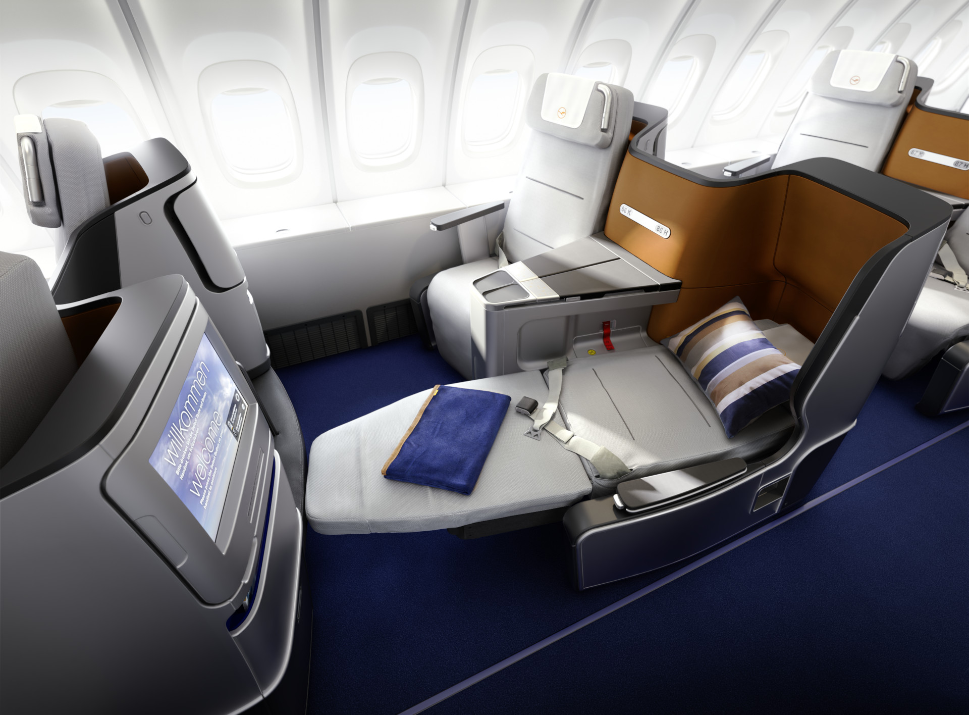 Jede Menge Platz, Lie Flat-Sitz, ausgezeichnetes Essen & Getränke in der Lufthansa Business Class genießen
