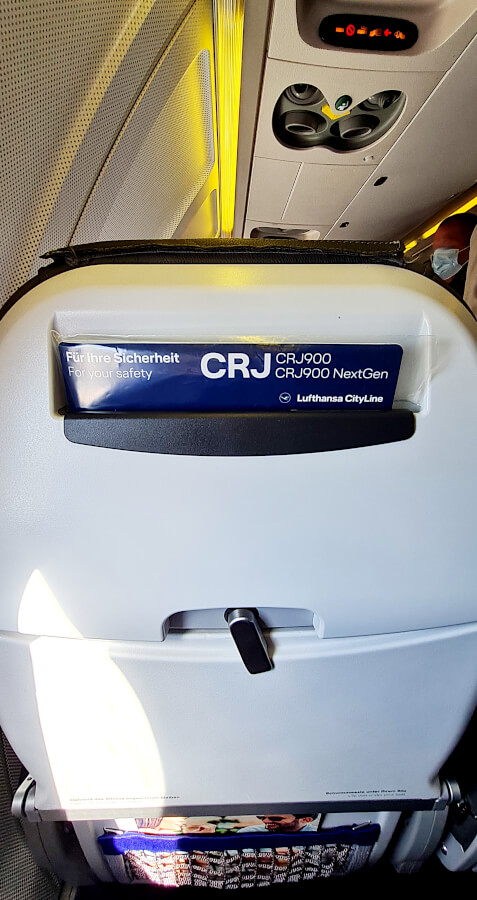 Rückansicht Sitz Lufthansa Bombardier CRJ900