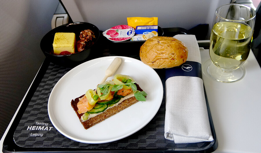 Ansprechendes "Tasting Heimat Leipzig" in der Lufthansa Business Class Kurzstrecke