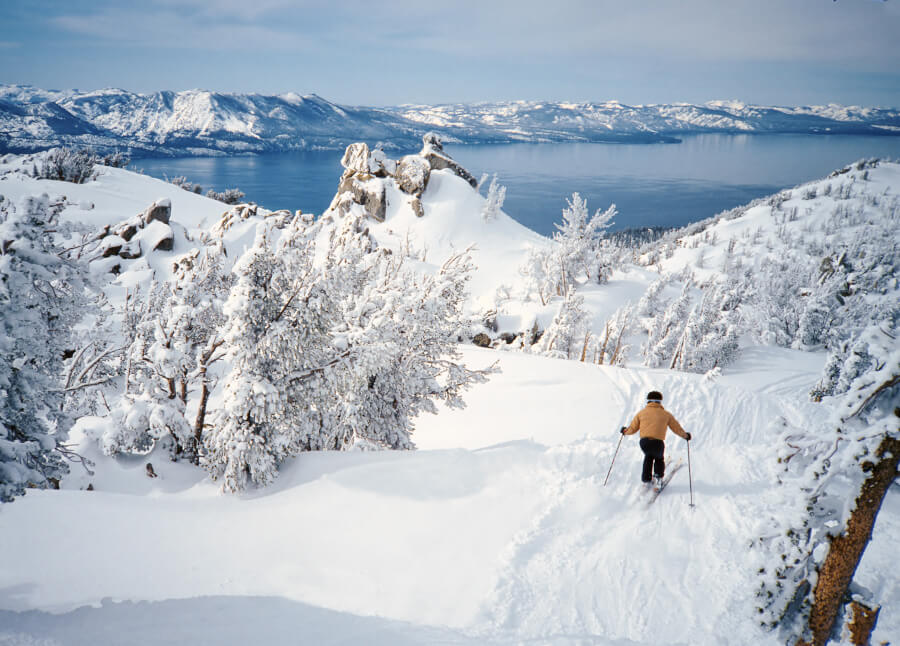 Ski fahren am Lake Tahoe